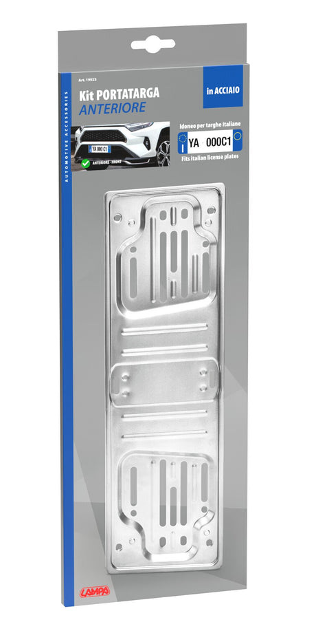 Lampa Porta targa anteriore in acciaio - Grigio 19923