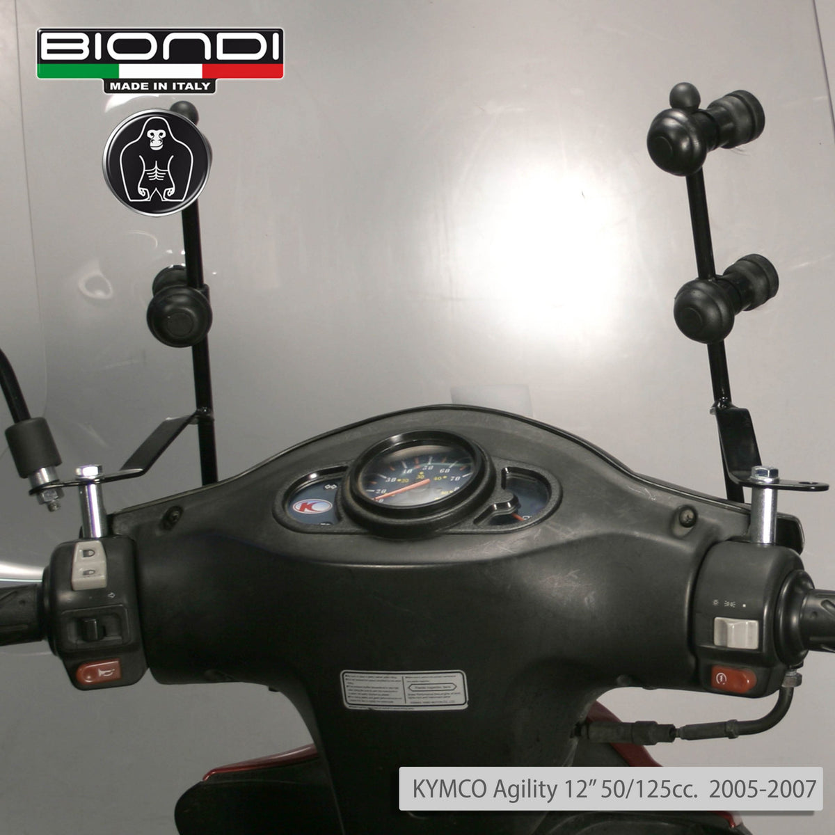Biondi Windschutzscheiben-Halterungssatz für KYMCO Agility und Agility Carry 50/125 ccm