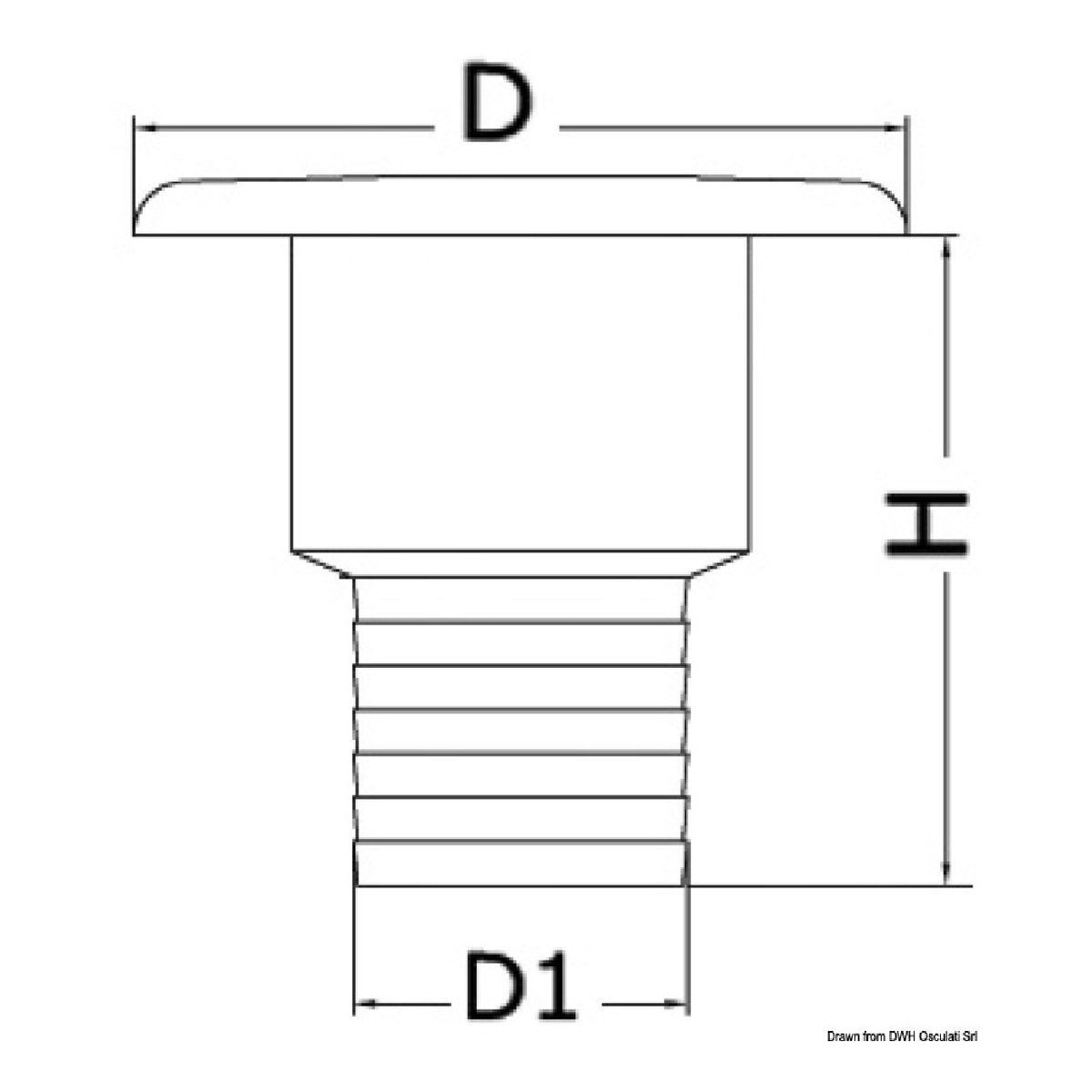 Osculati Gerader verchromter Messing-Deckfüller 20.666.02