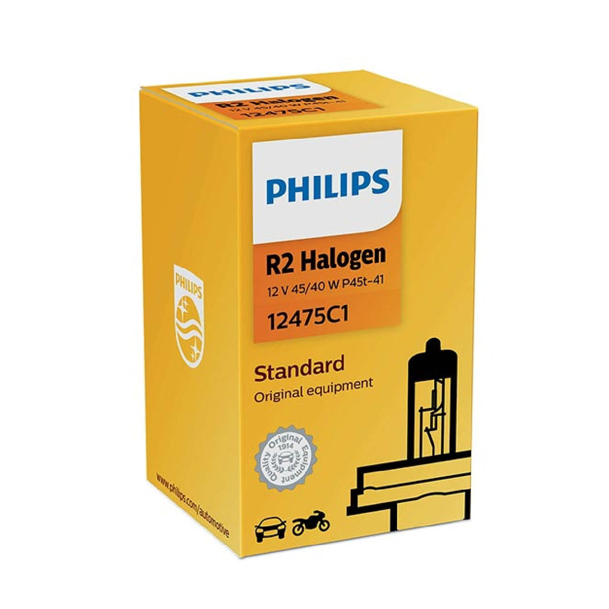 Philips R2 Halogen-Ersatzlampe - 12V 45/40W P45t-41