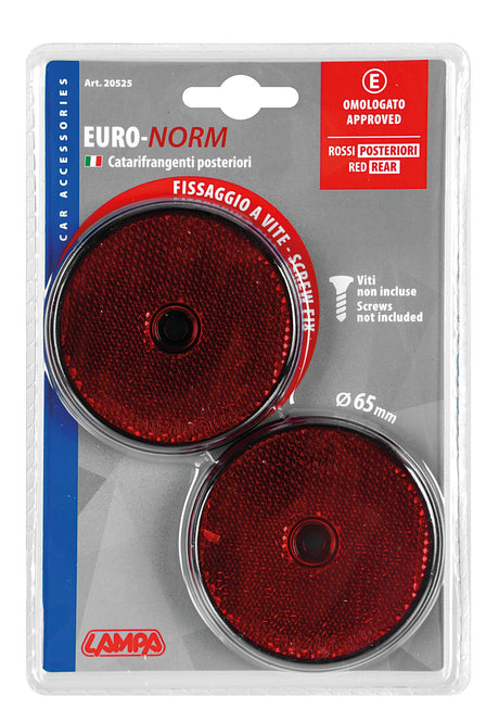 Lampa Catarifrangenti rotondi -  65 mm - Rosso 20525