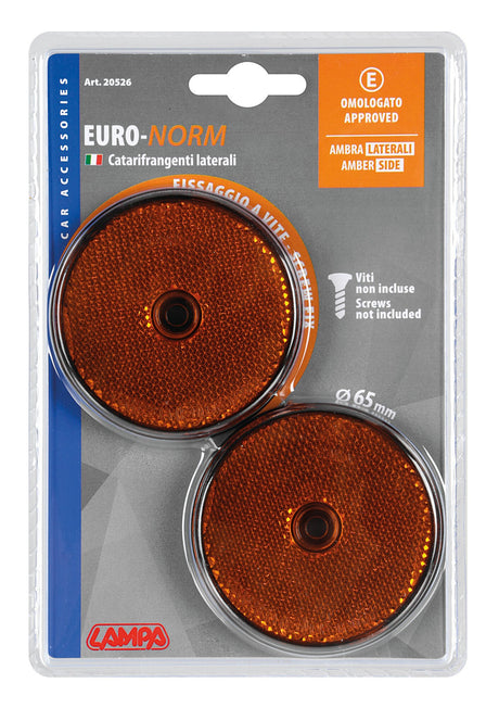 Lampa Catarifrangenti rotondi -  65 mm - Arancio 20526