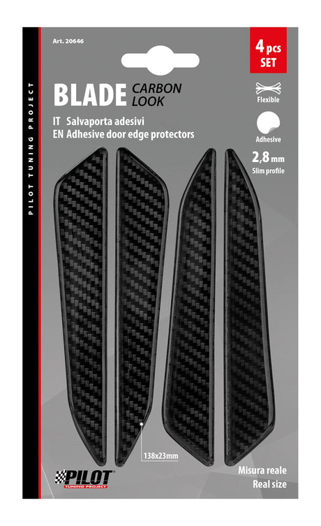 Pilot Blade, set 4 salvaporta adesivi - Carbon Look