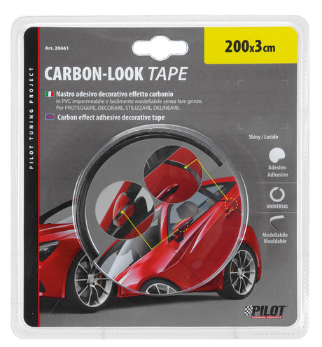 Pilot Carbon-Look Tape, nastro adesivo decorativo effetto carbonio - 200x3 cm