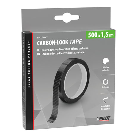 Pilot Carbon-Look Tape, nastro adesivo decorativo effetto carbonio - 500x1,5 cm