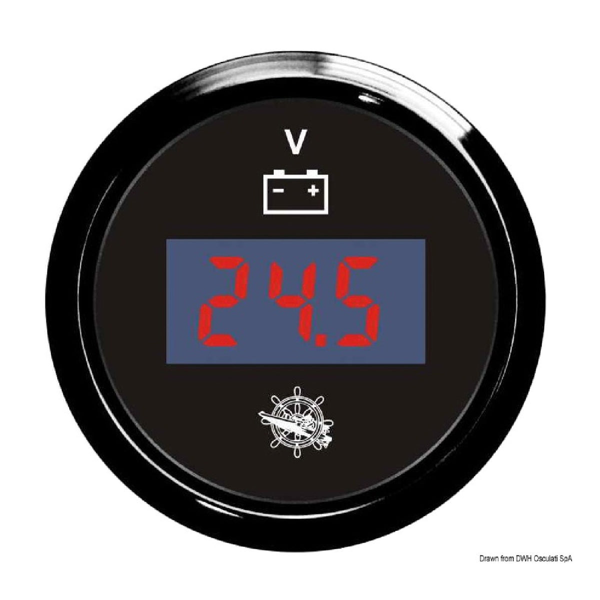 Osculati Digitalvoltmeter 8/32 V Schwarz/Schwarz 27.320.40
