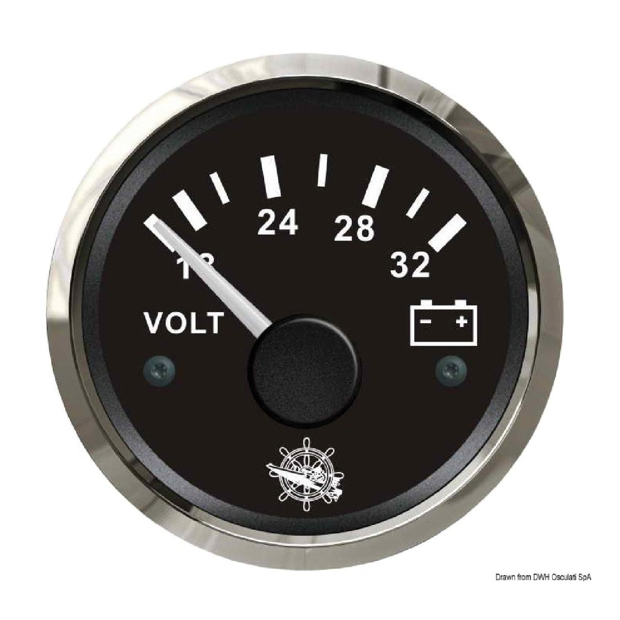 Osculati Voltímetro 18/32 V negro/brillante 27.321.15