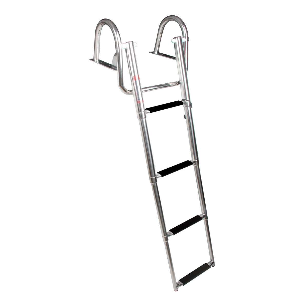 Escalera telescópica de plataforma Trem con asas, 4 peldaños, color negro