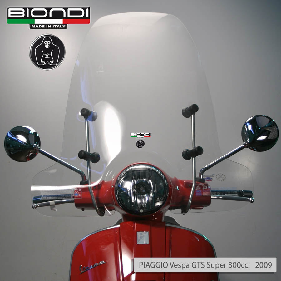 Biondi Parabrezza Club Trasparente + Kit Attacchi PARVISA Vittoria 50 cc. 2010
