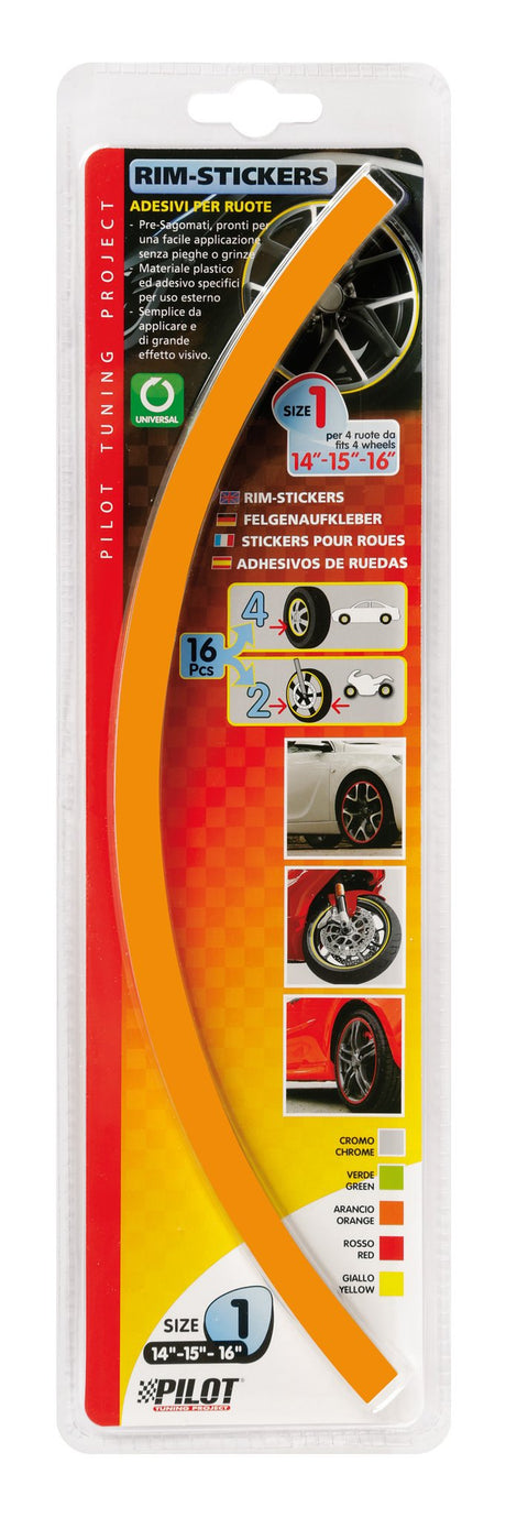 Pilot Rim-Stickers, profili adesivi ruota - Taglia 1 - Arancio