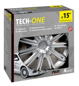 Lampa Copricerchi auto 4 pz - verniciati Tech-One Nero -  15" 31512