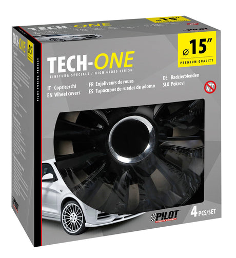 Lampa Copricerchi auto 4 pz - verniciati Tech-One Avalone Pro Black -  15" 31527