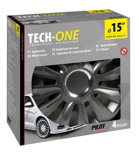 Lampa Copricerchi auto 4 pz - verniciati Tech-One Avalone Pro Dark -  15" 31532