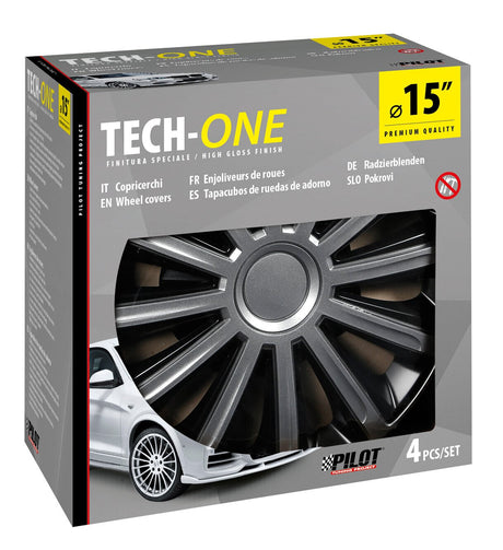 Pilot Copricerchi auto 4 pz - verniciati Tech-One Trend Bicolour -  15"