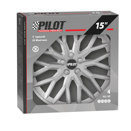 Pilot Speedster - Set 4 copricerchi - 15" - Argento