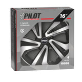 Pilot Vortexx - Set 4 copricerchi - 16" - Nero/Argento