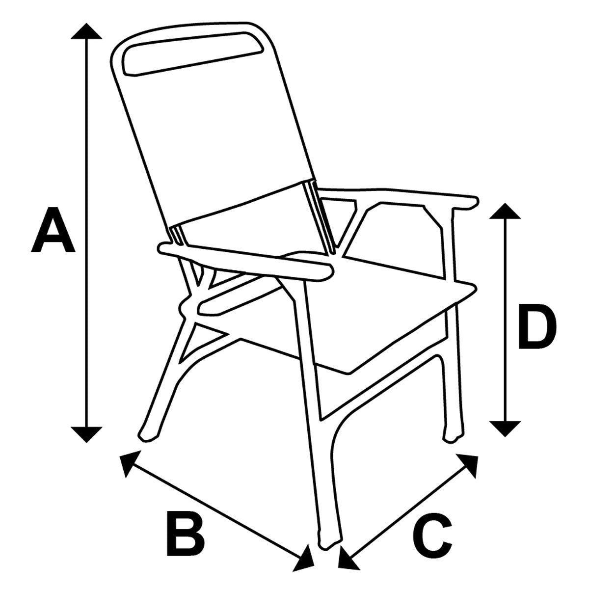 Trem Klappbarer Regiestuhl aus eloxiertem Aluminium. A 80 cm, B 50 cm