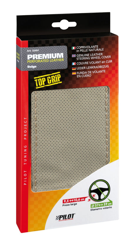 Pilot Premium Perforated, coprivolante in pelle - L -  37/39 cm - Beige