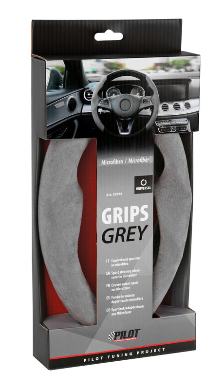 Pilot Grips, coprivolante sportivo in microfibra, universale - Grigio