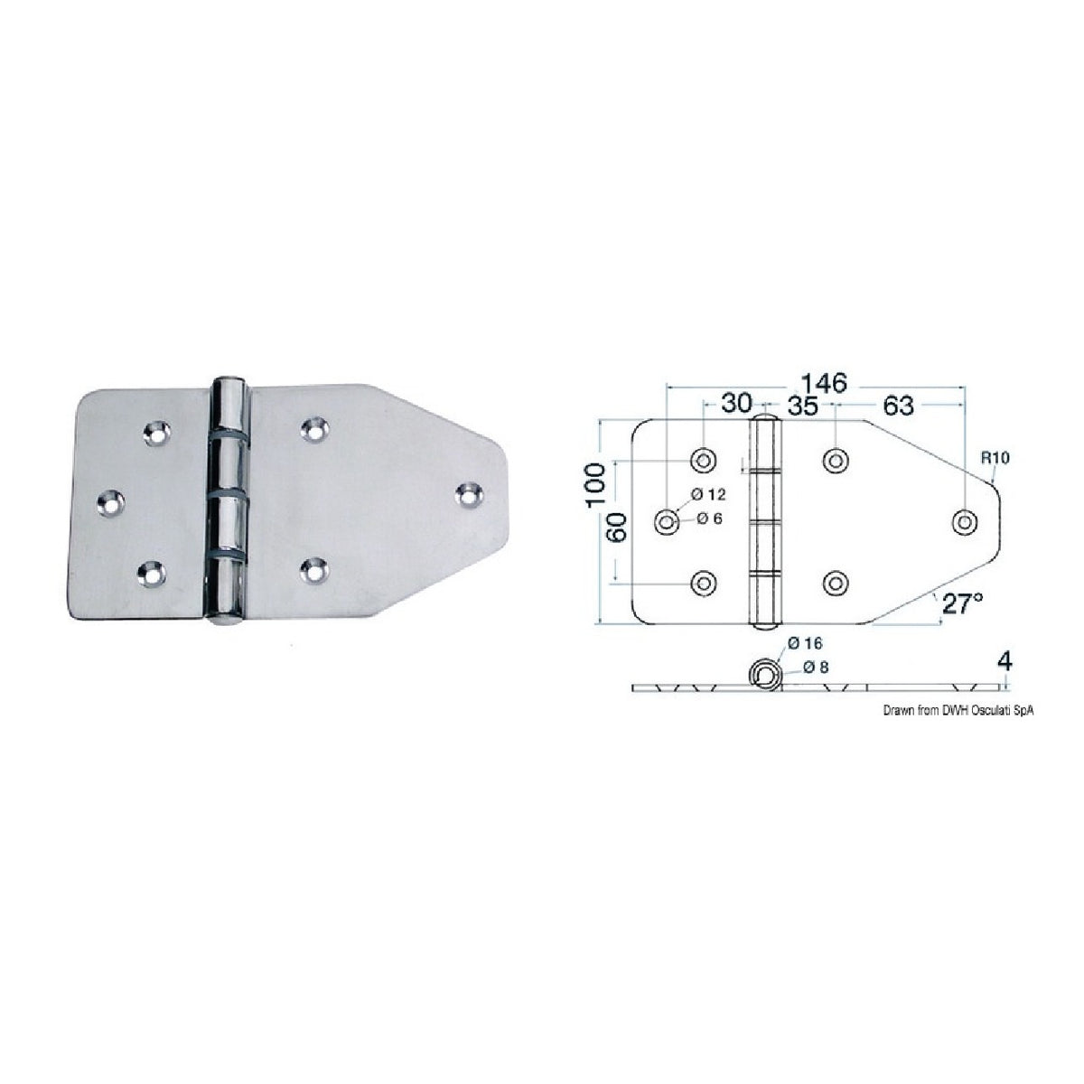 Osculati Bisagra 4 mm