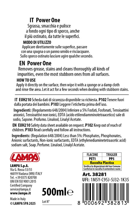 Lampa Power One Professional, super sgrassatore pronto alluso - 500 ml 38281