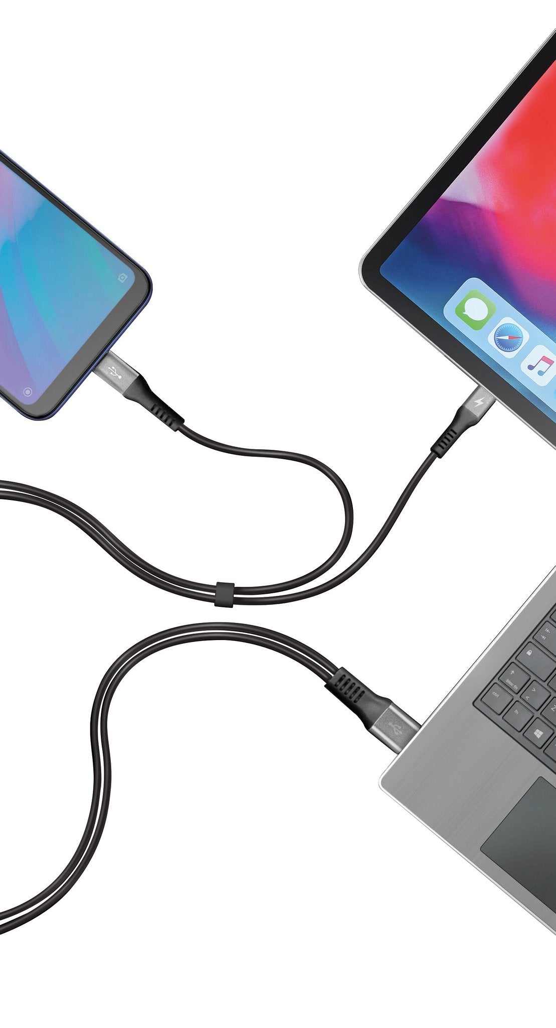 Lampa Cavo con doppio connettore, Usb > Type-C - 100 cm - Nero 38699