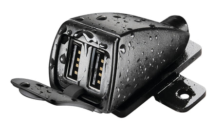 Usb-Fix Trek 2 doppio caricatore USB viti/ biadesivo Fast Charge 5400 mA 12/24V 38827