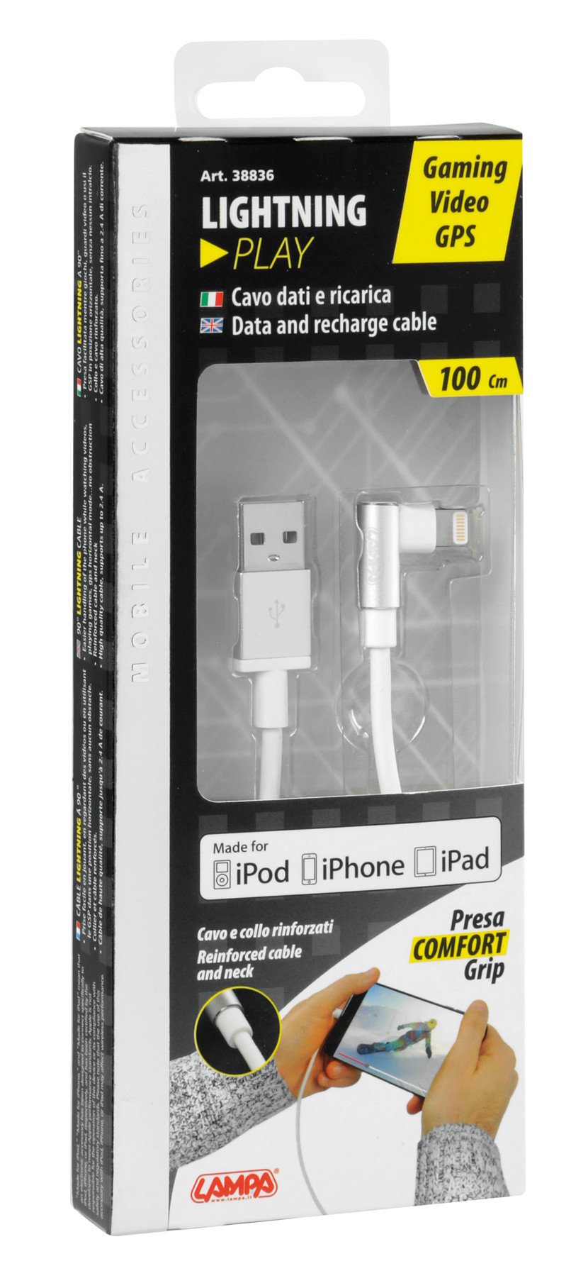 Lampa Cavo 90 Usb > Lightning - 100 cm - Bianco 38836