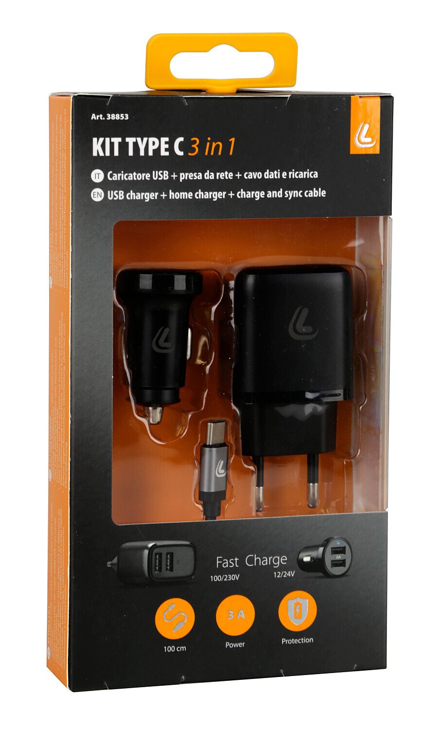 Lampa Kit 3 in 1 Usb Type-C - Fast Charge - 12/24V + 230V 38853