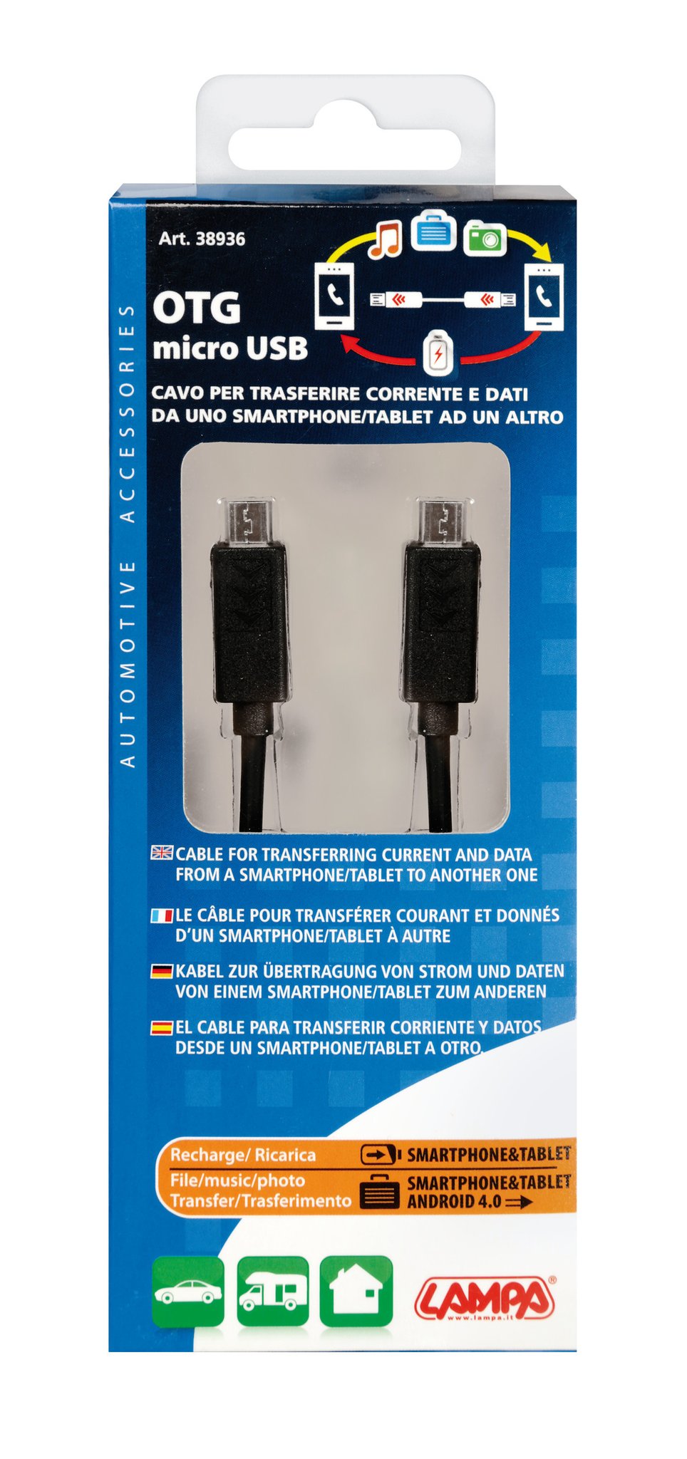 Lampa Cavo OTG Micro Usb > Micro Usb - 30 cm - Nero 38936