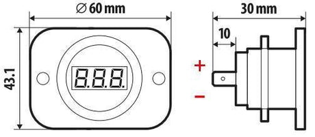 Lampa Ext-9, voltimetro digitale, 6/30V 38974