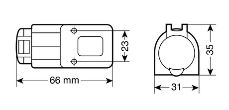 Lampa Presa corrente DIN, montaggio in superficie, 12/24V 39026
