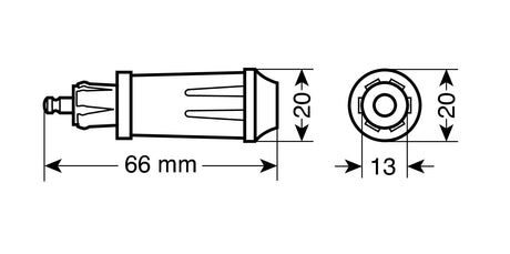 Lampa Spinotto DIN per presa accendisigari, 12/24V 39027