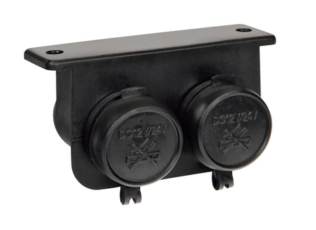 Lampa Doppia presa corrente impermeabile, montaggio in superficie, 12/24V 39029