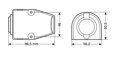 Lampa Ext-3, presa corrente impermeabile, montaggio in superficie, 12/24V 39031