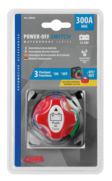 Lampa Interruttore stacca batteria a 3 posizioni - 12/50V 39032