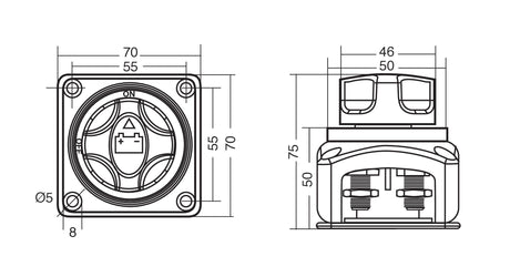 Lampa Interruttore stacca batteria a 3 posizioni - 12/50V 39032