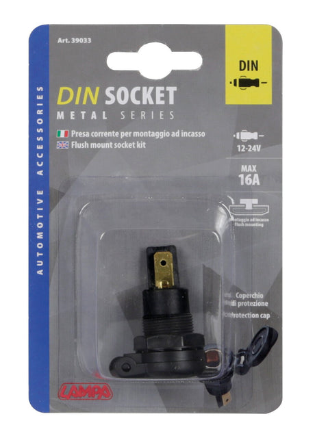Lampa Presa corrente DIN, montaggio ad incasso, 12/24V 39033