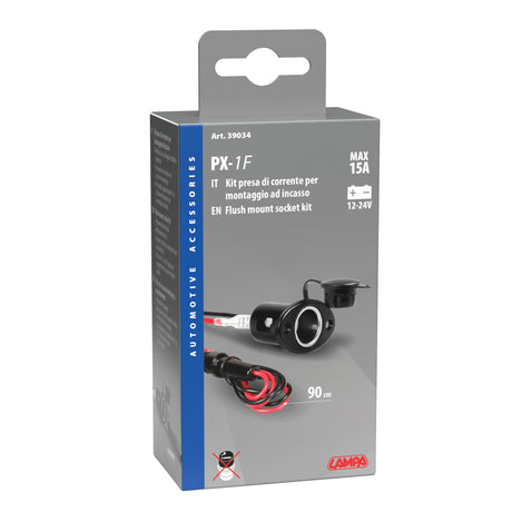 Lampa Kit presa corrente, montaggio ad incasso, 12/24V 39034