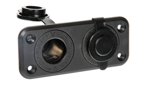 Lampa Ext-2, doppia presa corrente, montaggio ad incasso, 12/24V 39037