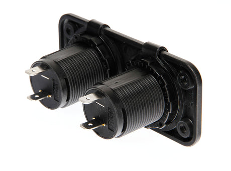 Lampa Ext-2, doppia presa corrente, montaggio ad incasso, 12/24V 39037