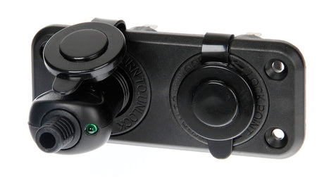 Lampa Ext-2, doppia presa corrente, montaggio ad incasso, 12/24V 39037