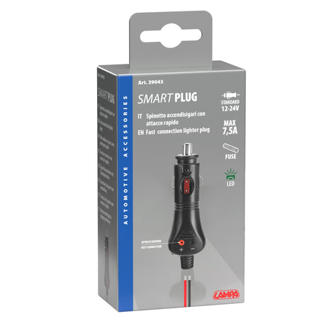 Lampa Spinotto per presa accendisigari con attacco rapido, 12/24V 39043