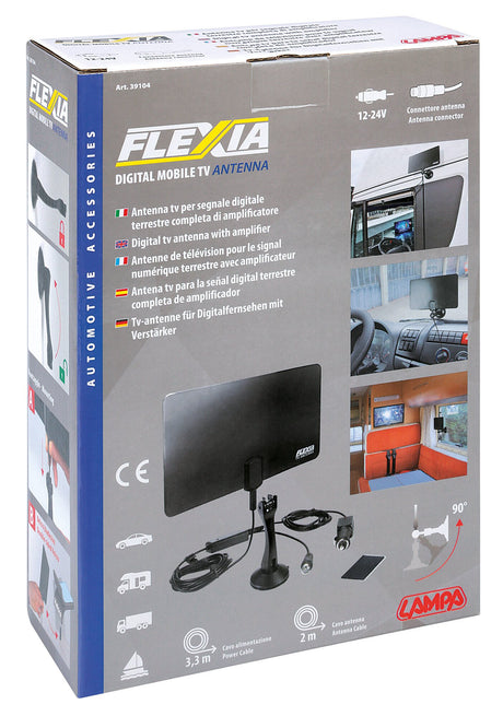 Antenna TV digitale terrestre 12/24V per camion con ventosa  Lampa Flexia 39104