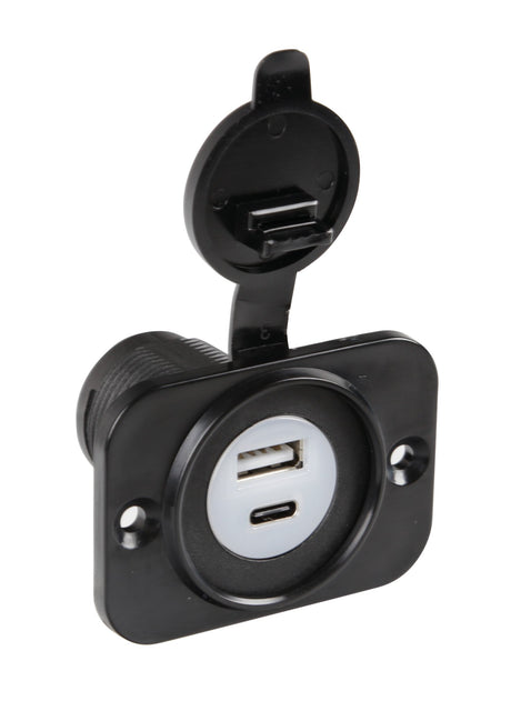 Lampa Ext-12, doppia presa Usb A + Usb C, montaggio ad incasso, 12/24V 39120