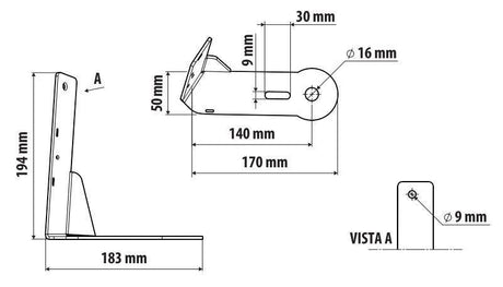 Lampa Staffa per antenna CB - Attacco su visiera parasole - compatibile per Volvo FH Serie 4 (09/12>05/21) - Volvo FH Serie 5 (06/21>) - Volvo FH Aero (01/24>) 3CB800