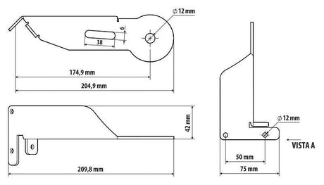 Lampa Staffa per antenna CB - Attacco montante - compatibile per Volvo FH Serie 4 (09/12>05/21) - Volvo FH Serie 5 (06/21>) - Volvo FH Aero (01/24>) 3CB801