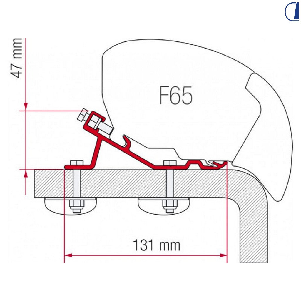 Fiamma Kit Standard per tendalino F80 – 3 staffe da 20 cm