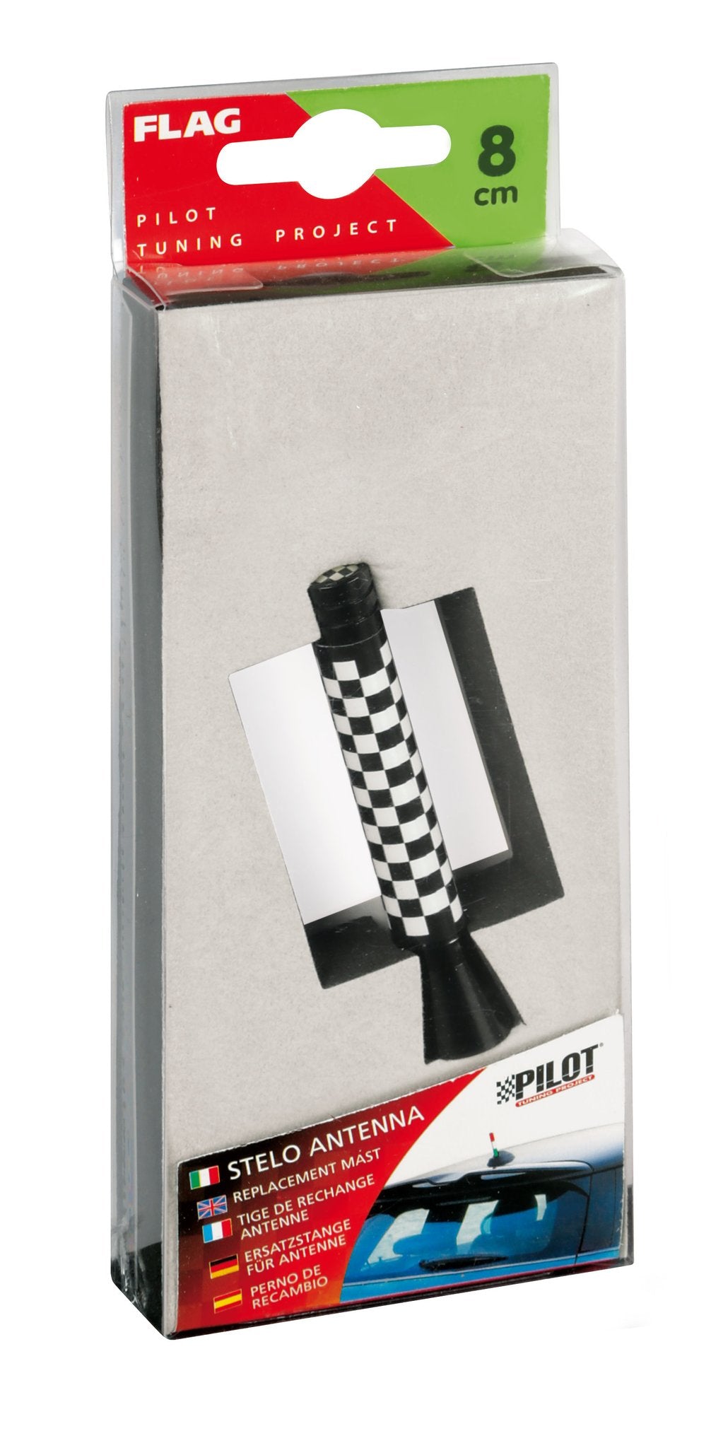 Pilot Flag, stelo antenna - 8 cm - Chequered
