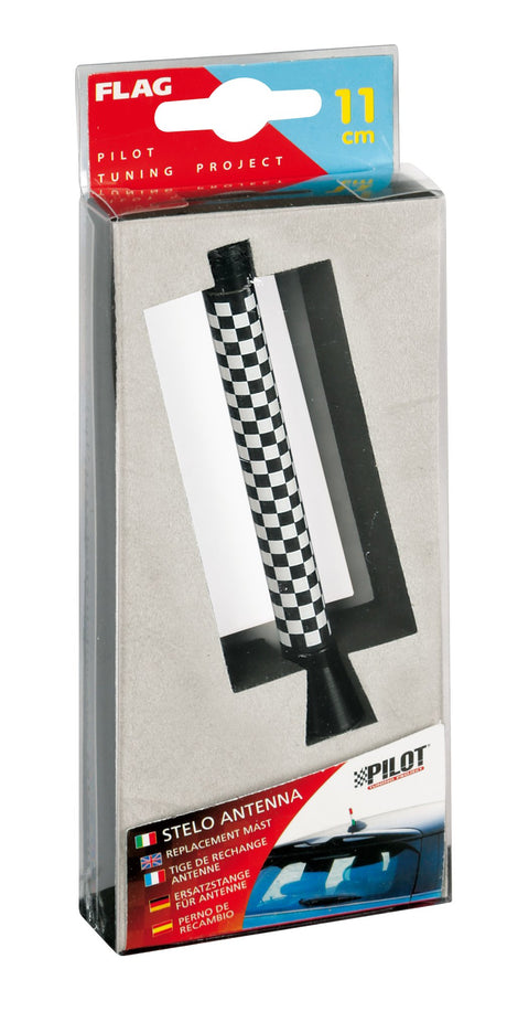 Pilot Flag, stelo antenna - 11 cm - Chequered